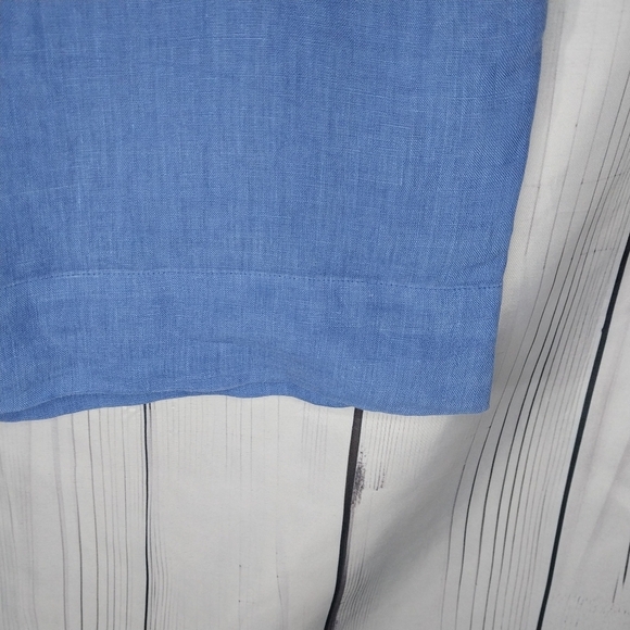 Zara Basic 100% Linen Blue V-Neck Dress Size S - Picture 10 of 12